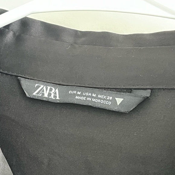 3 for $20 - Zara black long sleeve ruched side satin dress - Picture 6 of 8